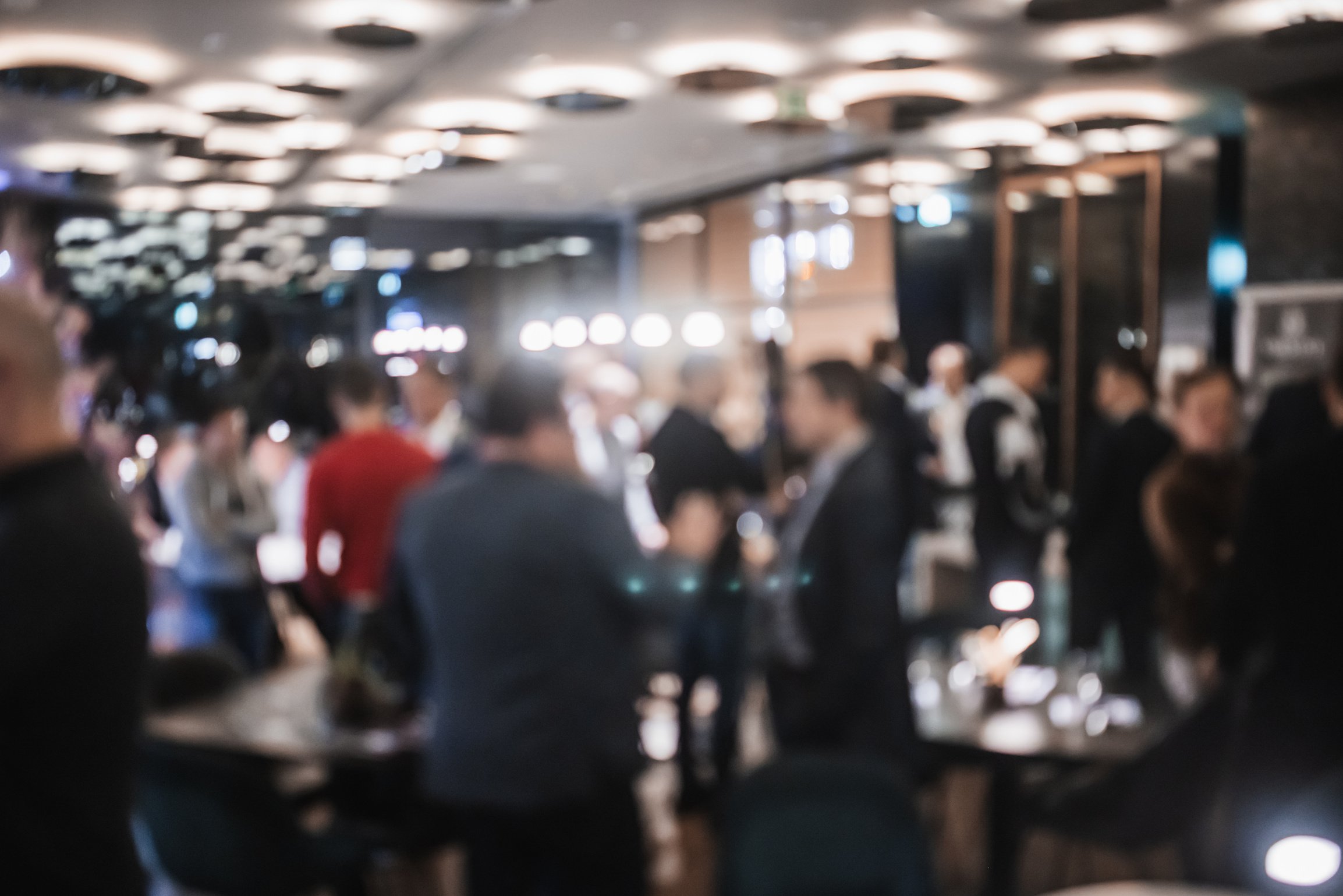 Blurred Image of Businesspeople at Banquet Event Business Meeting Event. Business and Entrepreneurship Events Concept